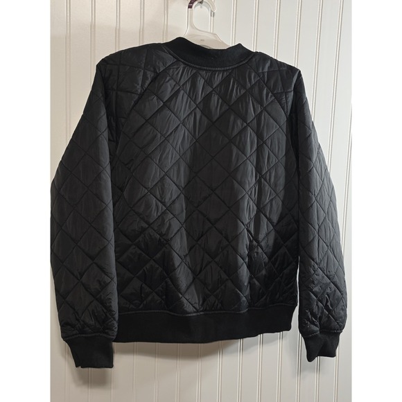 Women's Bomber Jacket Quilted Black Sz Xl - Picture 4 of 4